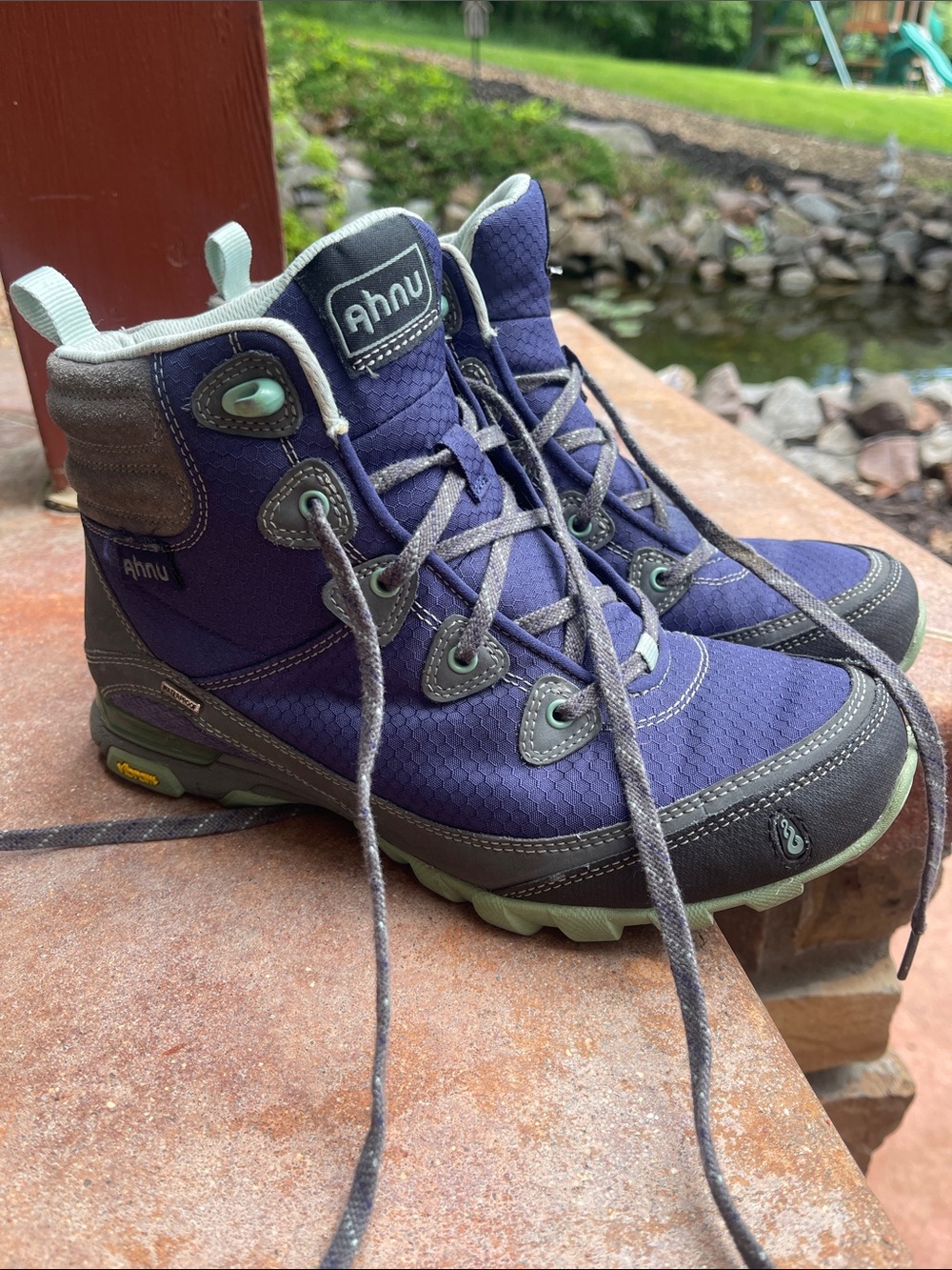 Ahnu Purple and Sage Women's Trail Boots